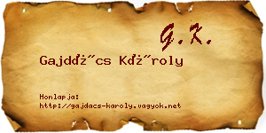 Gajdács Károly névjegykártya