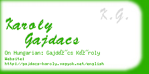 karoly gajdacs business card